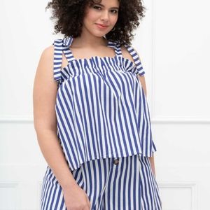 ELOQUII Elements Tie Shoulder Linen Tank